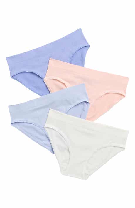 Laura Ashley Kids' Assorted 4-Pack Pointelle Knit Bikini Briefs
