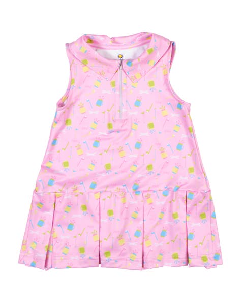 Golf Print Performance Knit Dress (Toddler, Little Kid, Big Kid)