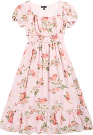 Zunie Kids' Floral Puff Sleeve Dress