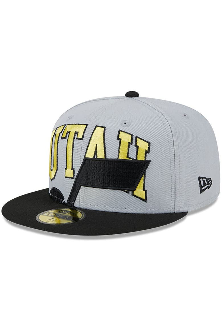 Men's New Era Gray/Black Utah Jazz Tip-Off Two-Tone 59FIFTY Fitted Hat, Main, color, Gray