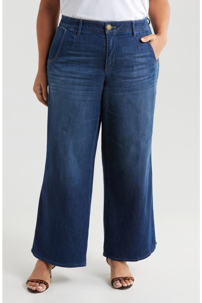 Whitney 'Ab'Solution Skyrise Wide Leg Ankle Jeans, Main, color, INDIGO