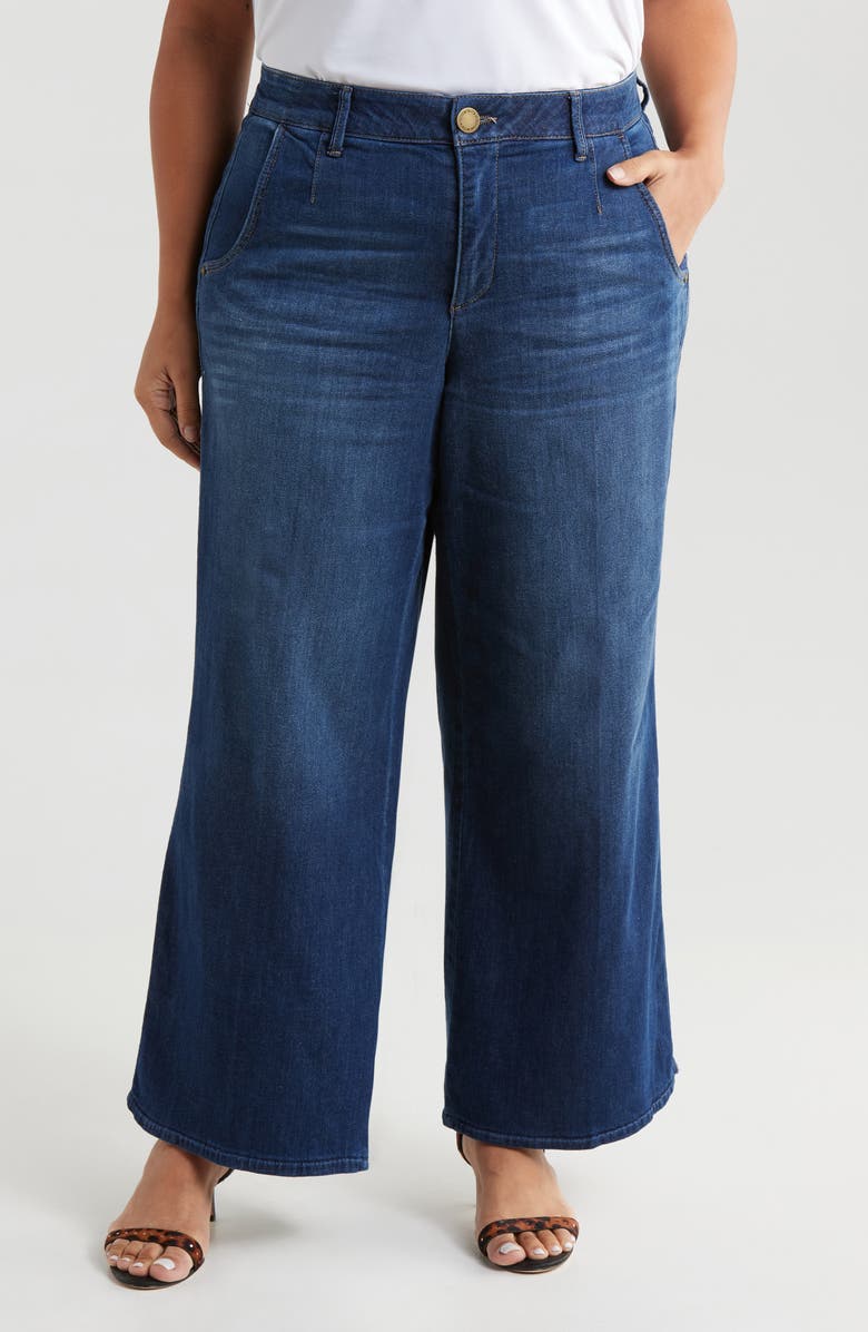 Wit & Wisdom Whitney 'Ab'Solution Skyrise Wide Leg Ankle Jeans, Main, color, Indigo