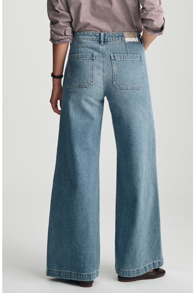 Christine Patch Pocket Wide Leg Jeans, Alternate, color, LIGHT USED CLASSIC D