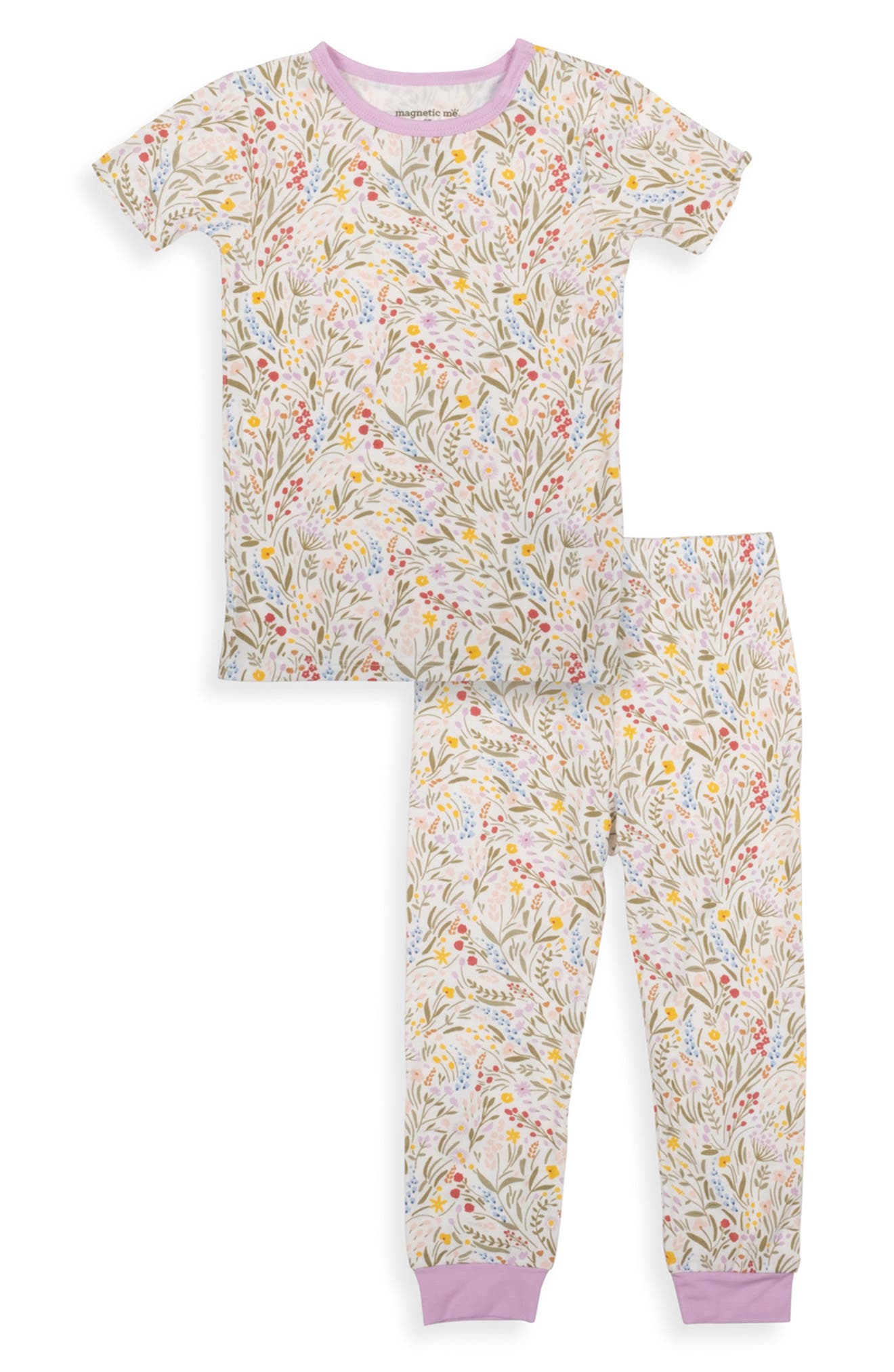Magnetic Me Kids' Floral Magnetic Two-Piece Pajamas