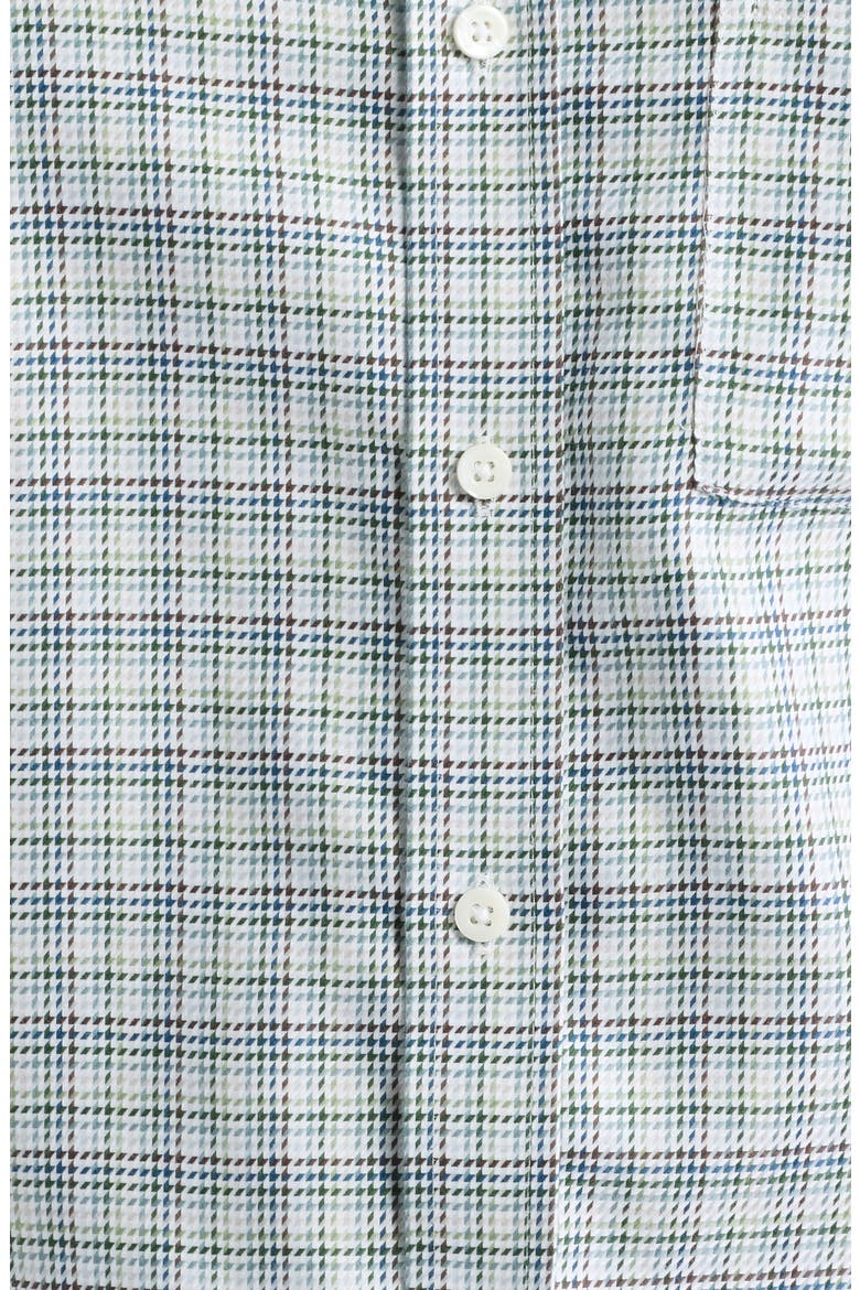 Ovation Check Non-Iron Cotton Button-Up Shirt, Alternate, color, GREEN/ NAVY HOUNDSTOOTH