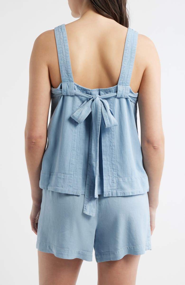 Bernardo Back Tie Sleeveless Top, Alternate, color, Washed Indigo