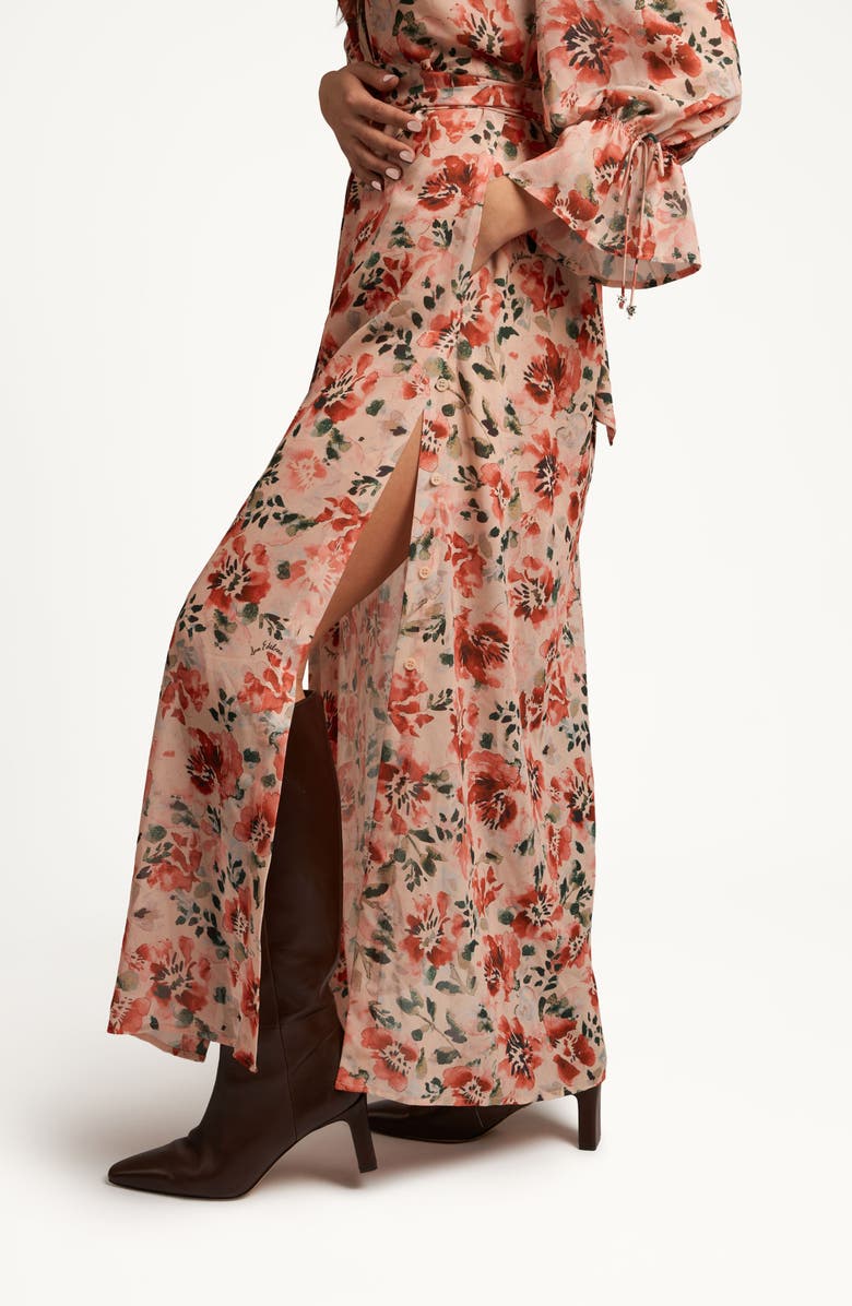 Sam Edelman Floral Print Maxi Dress, Alternate, color, Almond Watercolor Floral