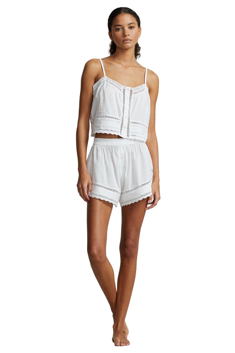 Cotton Voile Short Pajamas, Alternate, color, WHITE CLOUD