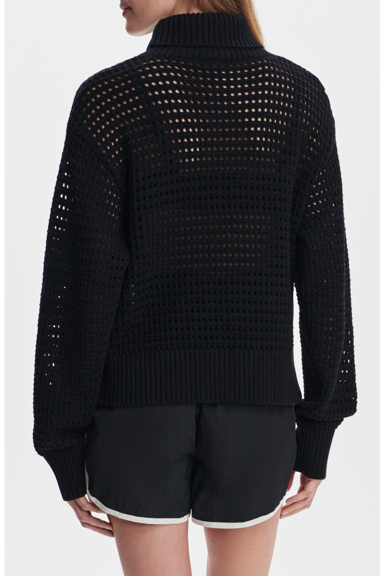 Jody Openwork Cotton Sweater, Alternate, color, BLACK
