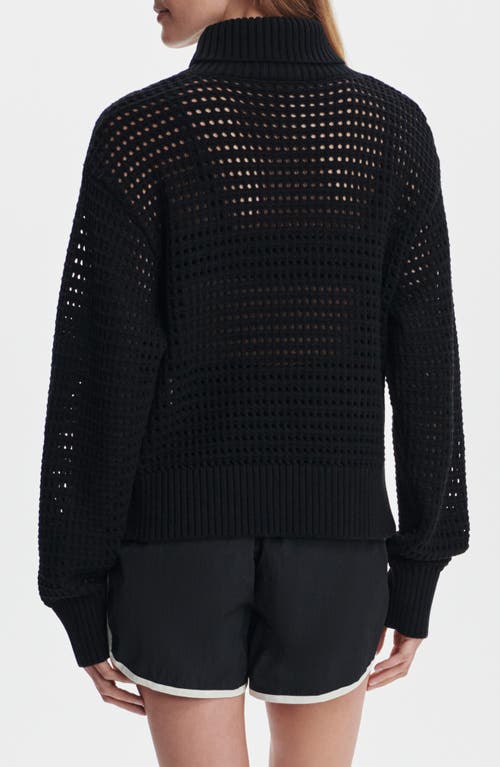 Varley Jody Openwork Cotton Sweater In Black