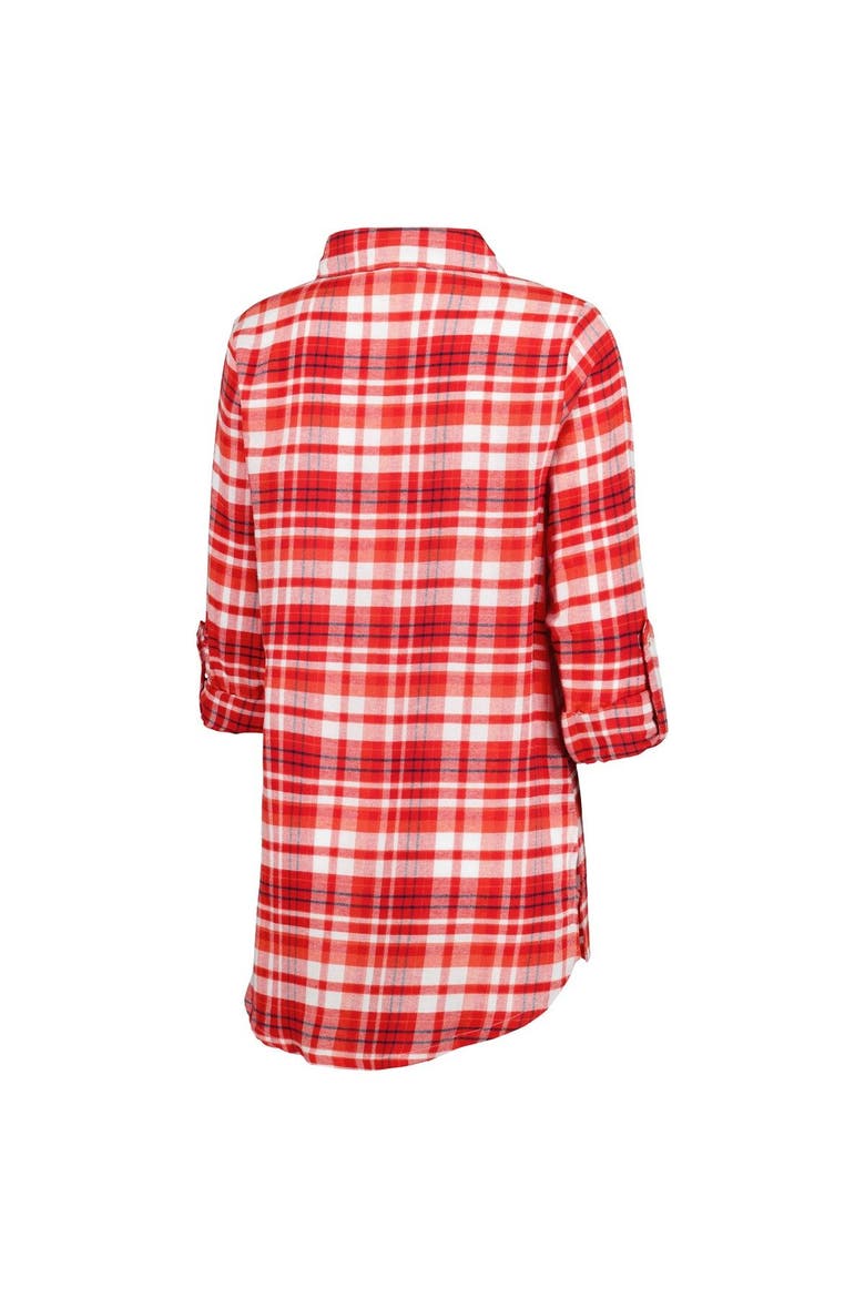 Women's Concepts Sport Red Washington Capitals Mainstay Flannel Full-Button Long Sleeve Nightshirt, Alternate, color, Red