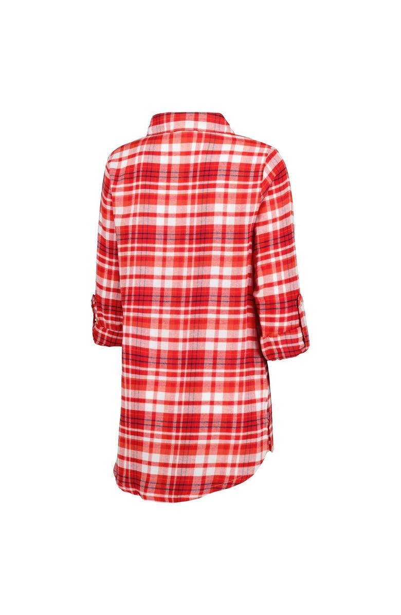 CONCEPTS SPORT Women's Concepts Sport Red Washington Capitals Mainstay Flannel Full-Button Long Sleeve Nightshirt, Alternate, color, Red