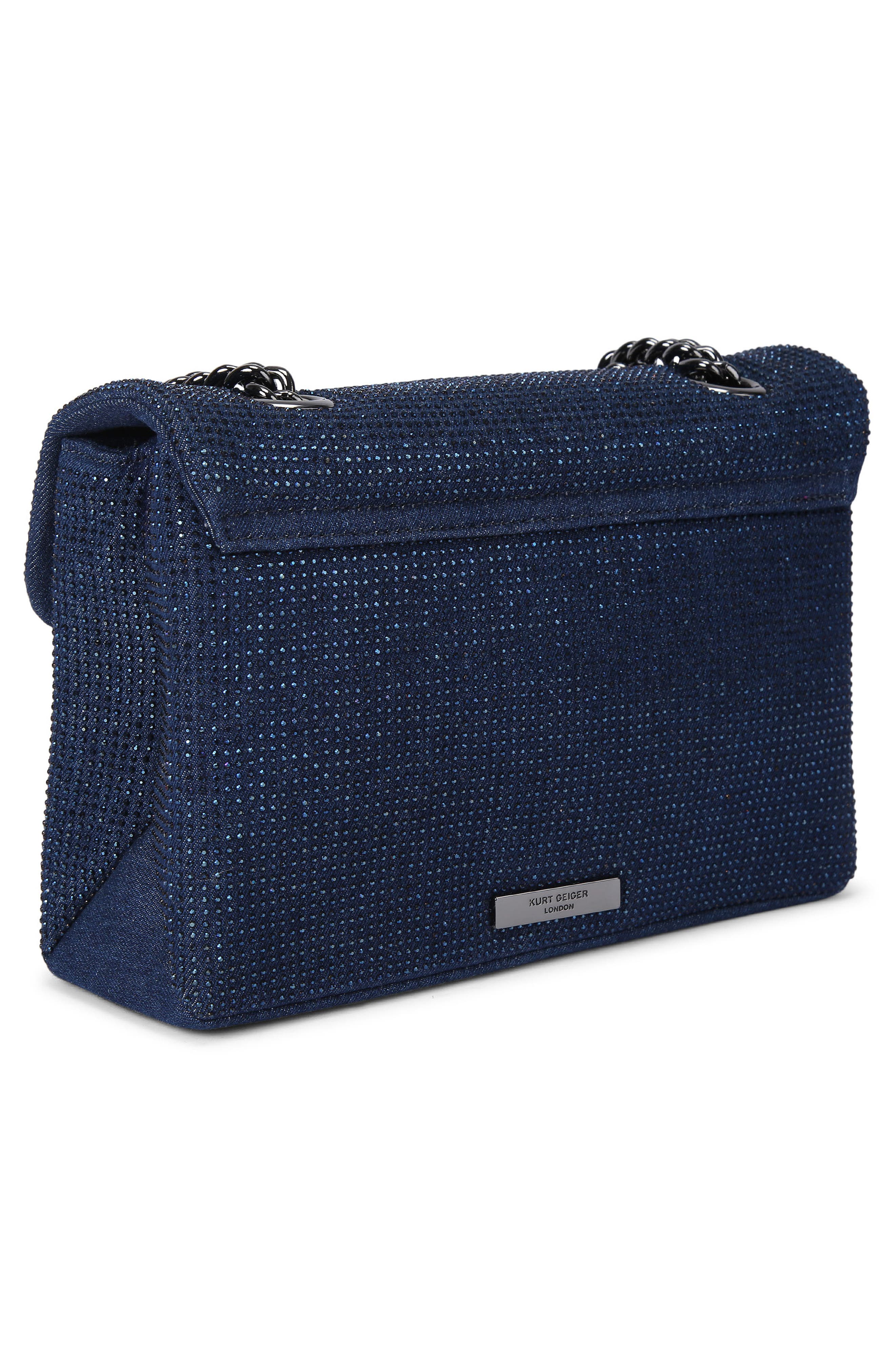Kurt Geiger London Kensington Embellished Denim Crossbody Bag, Alternate, color, 