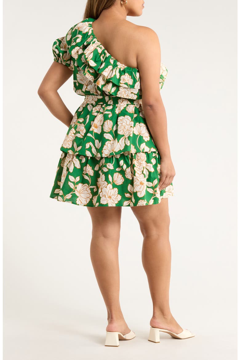 Lucena Floral Print One-Shoulder Minidress, Alternate, color, GREEN-MULTI