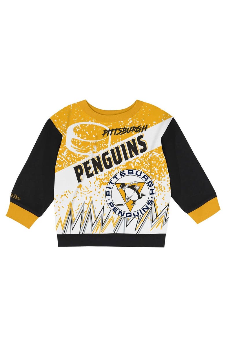 Mitchell & Ness Toddler Mitchell & Ness Pittsburgh Penguins Two-Piece Oversized Block Buster Fleece Sweatshirt & Pants SetSet, Alternate, color, Black
