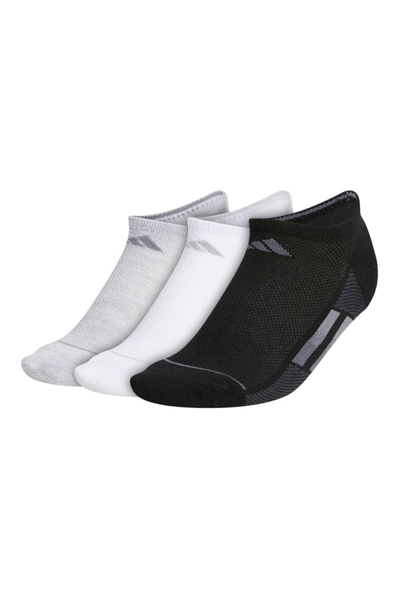 Superlite Stripe No Show Socks - Pack of 3, Main, color, BLACK