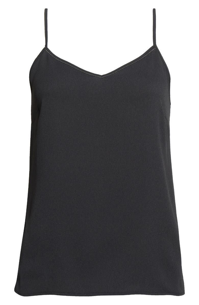 Fabiana Filippi Beaded V-Neck Satin Camisole, Alternate, color,