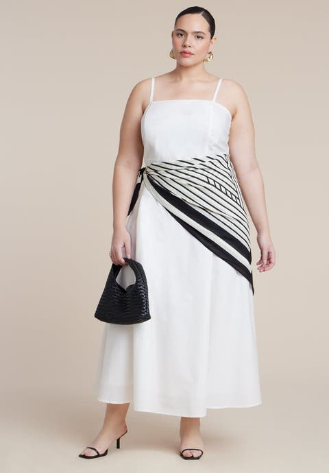 Scarf Detail Midi Dress (Plus)