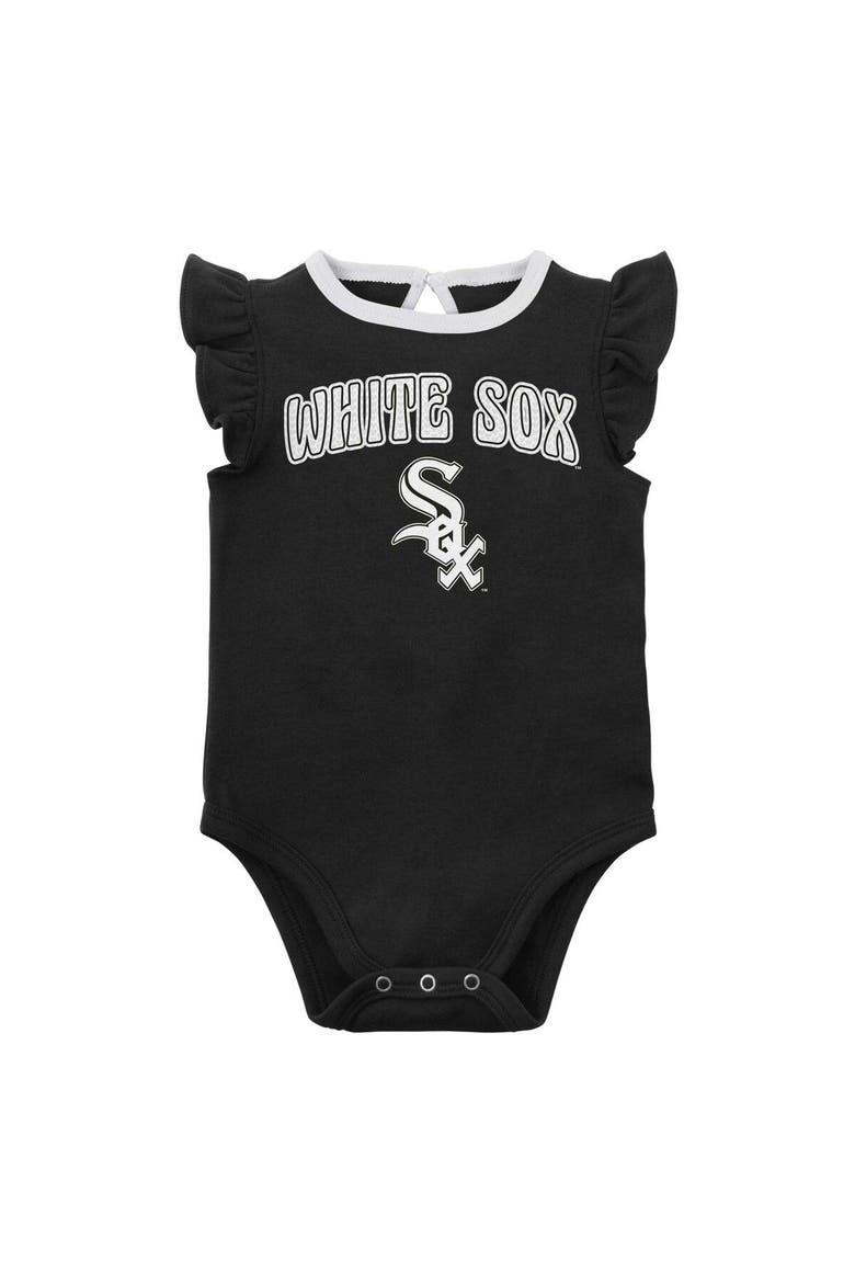 Infant Black/Heather Gray Chicago White Sox Little Fan Two-Pack Bodysuit Set, Alternate, color, Black