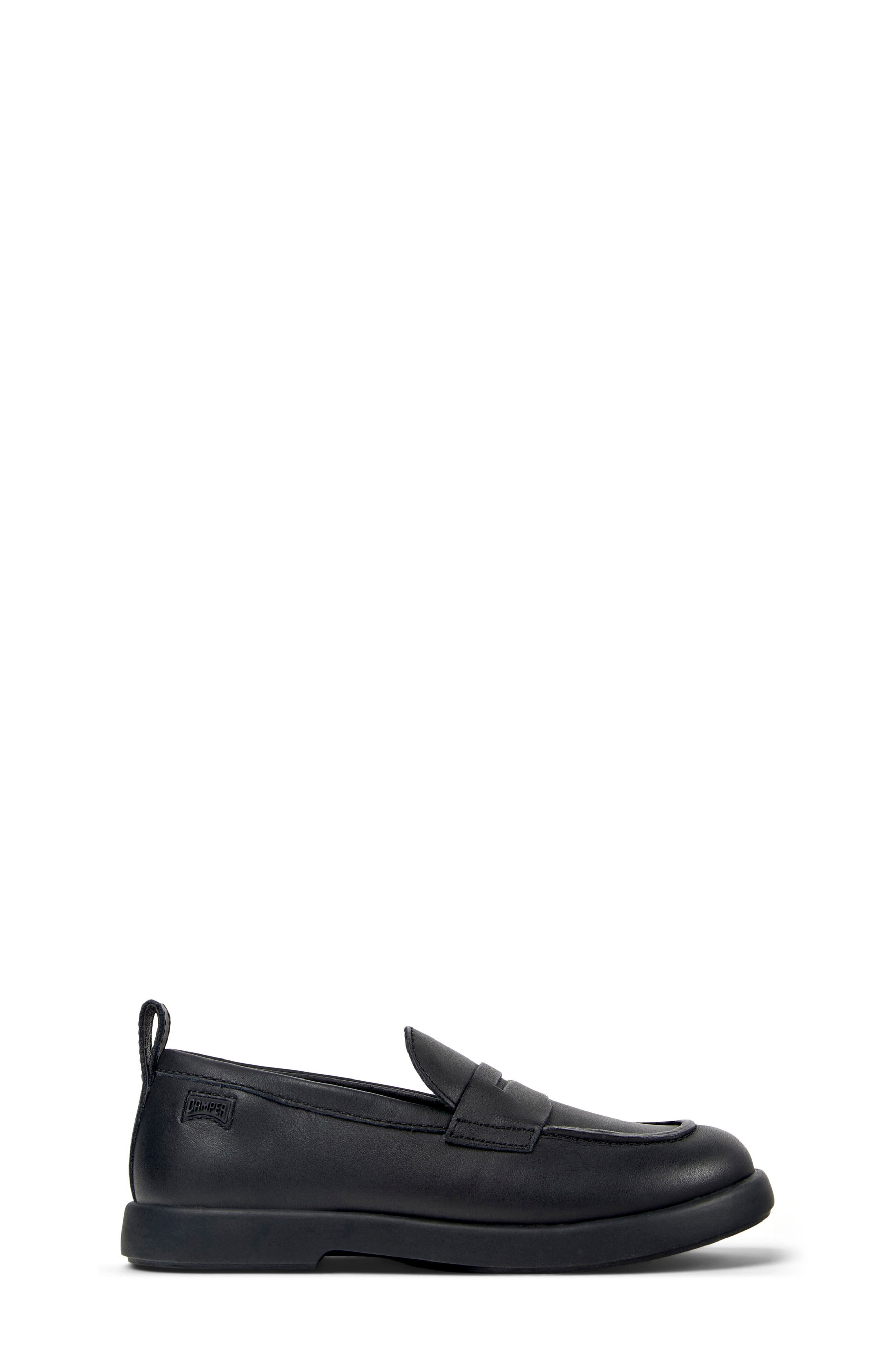 Kids' Duet Leather Loafer, Alternate, color, BLACK