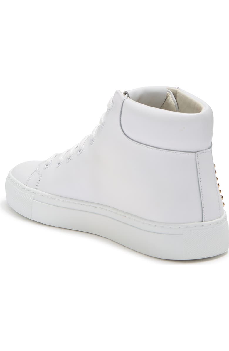 Moschino Logo Stud Leather High Top Sneaker, Alternate, color,