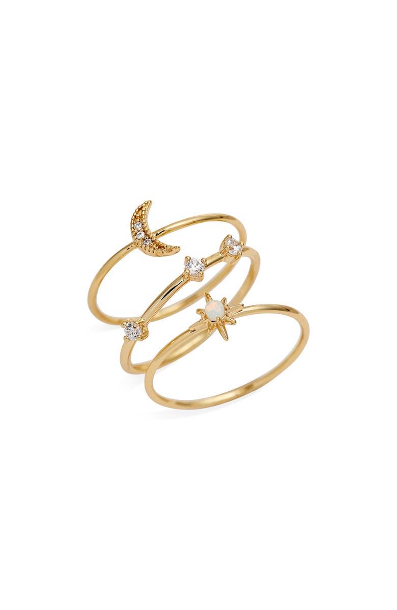 gorjana Luna Set of 3 Rings, Main, color, 
