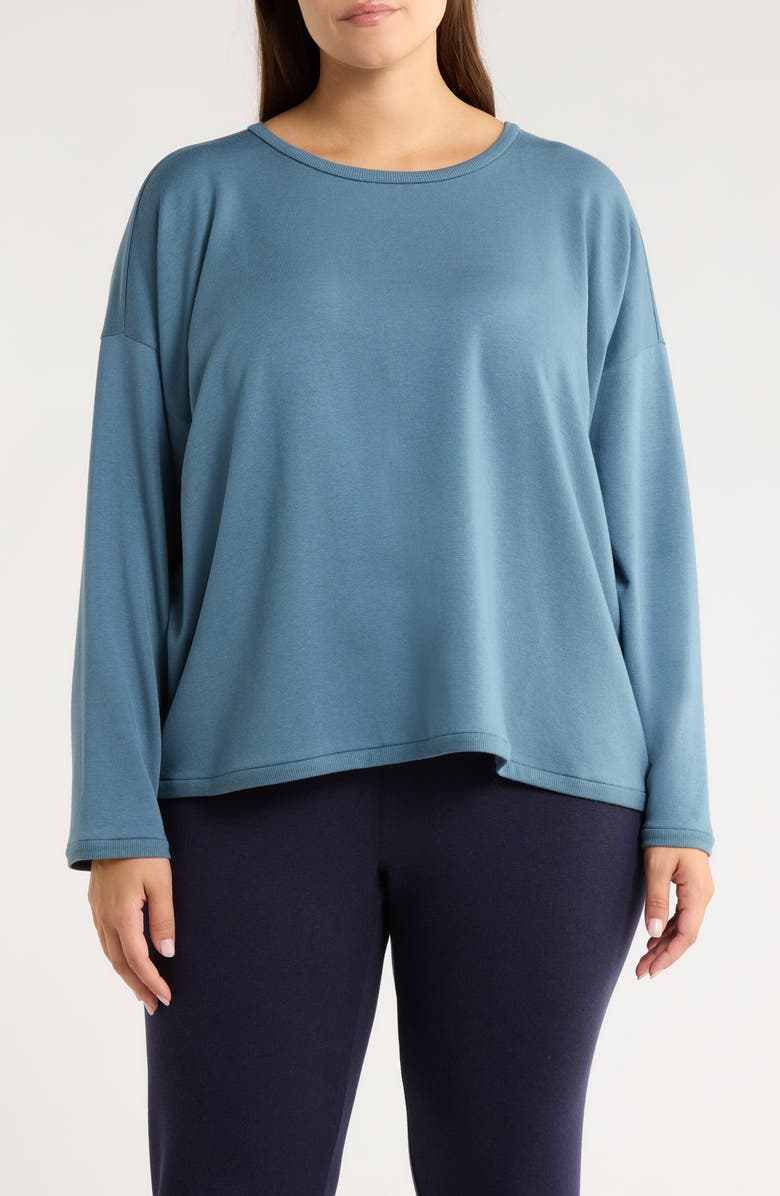 Eileen Fisher Crewneck Boxy Crop T-Shirt, Main, color, Sea Spray