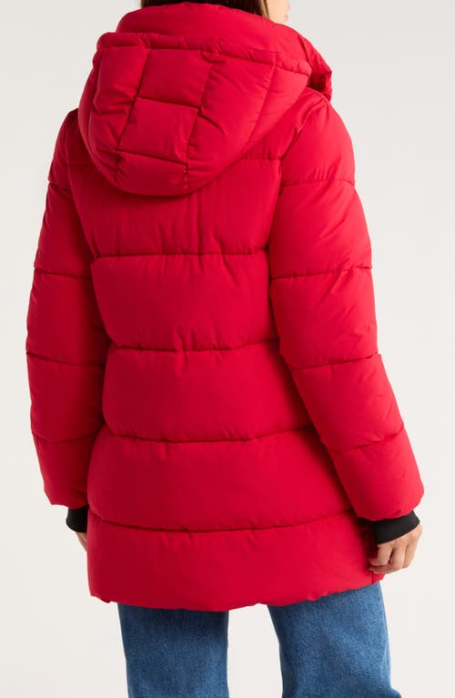 Bcbgeneration Water Resistant Hooded Puffer Jacket In Red
