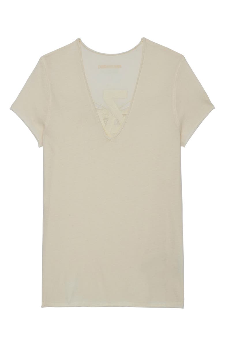 Zadig & Voltaire Story Wings Fishnet Cotton T-Shirt, Alternate, color, 