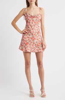 All in Favor Floral Tie Shoulder Minidress