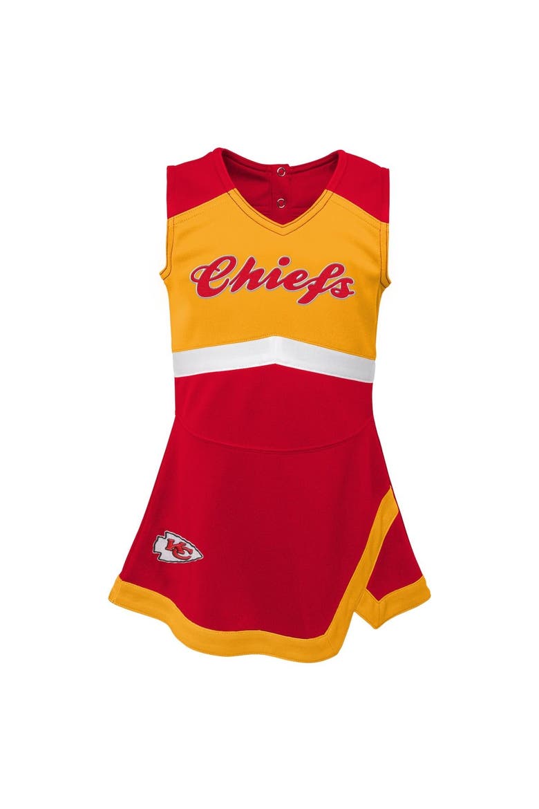 Girls Preschool Red Kansas City Chiefs Two-Piece Cheer Captain Jumper Dress with Bloomers Set, Alternate, color, Red