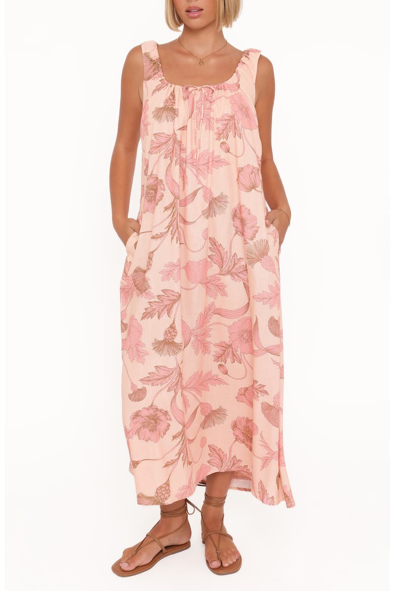 Bowman Floral Cotton Maxi Dress, Main, color, PINK FLORAL