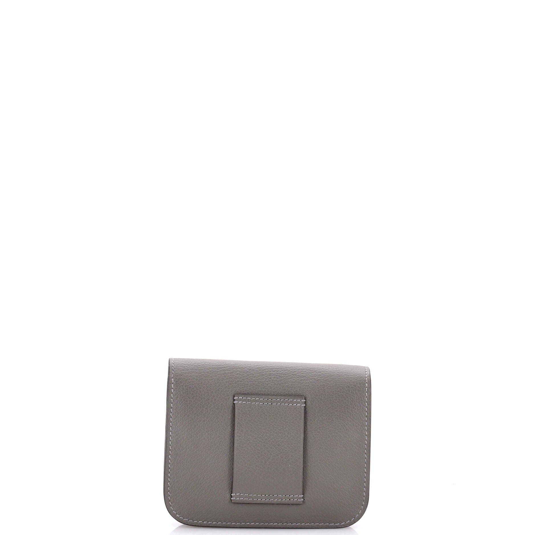 Pre-Owned Hermes Constance Slim Wallet Evercolor, Alternate, color, Gris Meyer