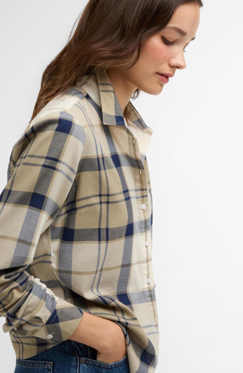 Barbour Bredon Tartan Cotton Button-Up Shirt, Alternate, color, Dress Navy Tartan