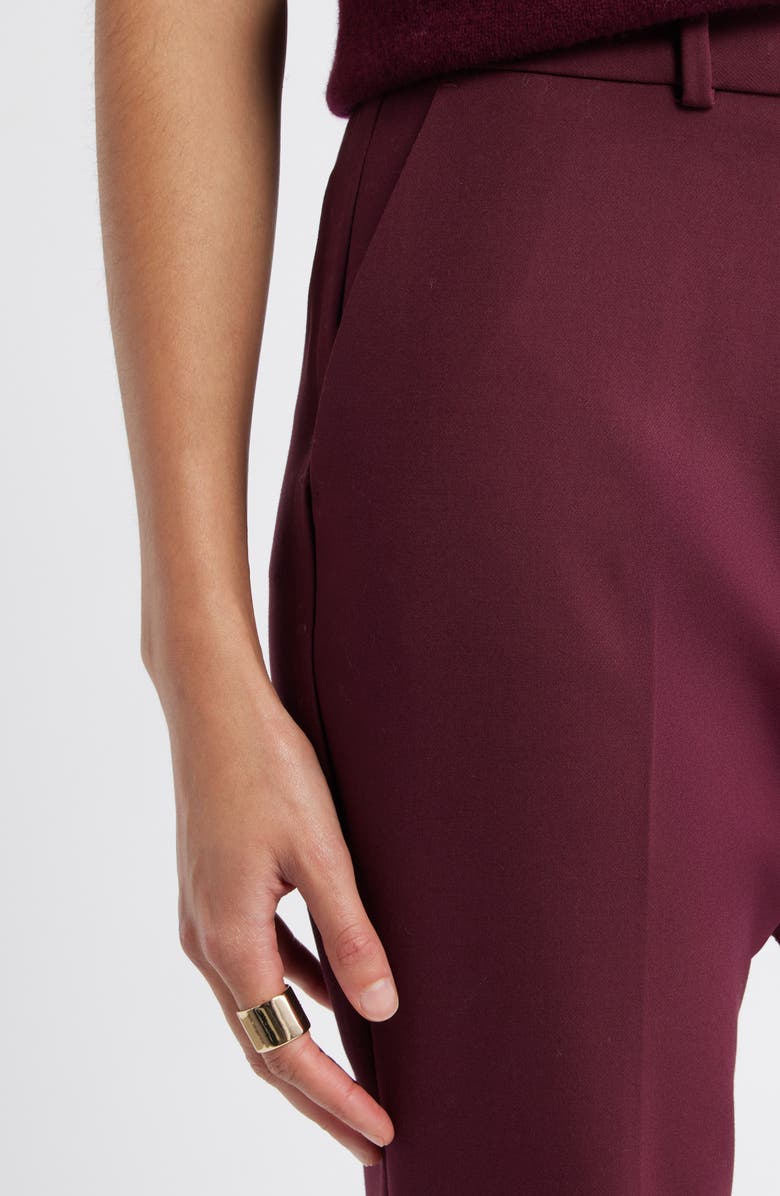 Nordstrom The Lena Slim Cropped Trousers, Alternate, color, Burgundy Royale