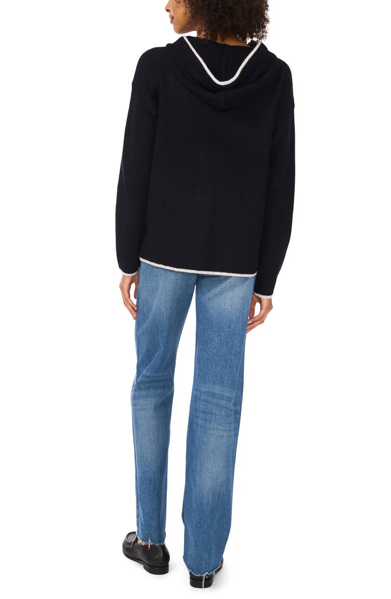 Vince Camuto Contrast Trim Sweater Hoodie, Alternate, color, 