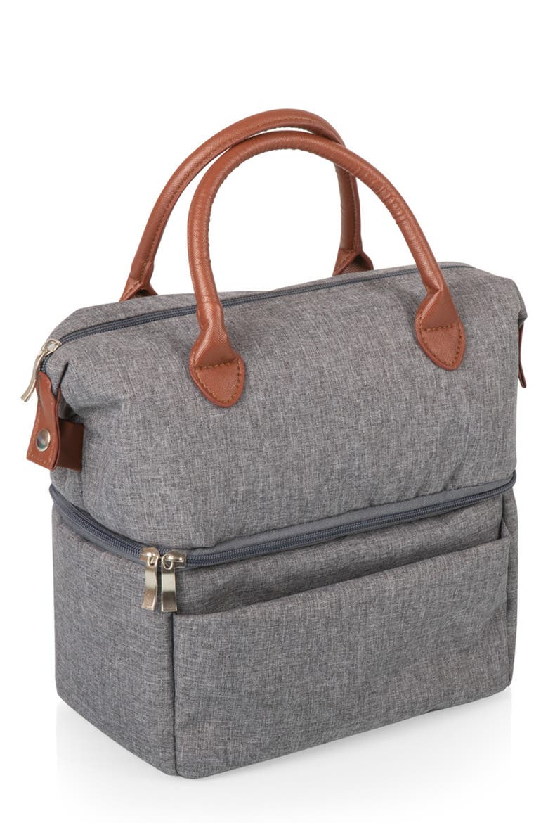 Urban Lunch Bag, Alternate, color, GRAY WITH BROWN ACCENTS