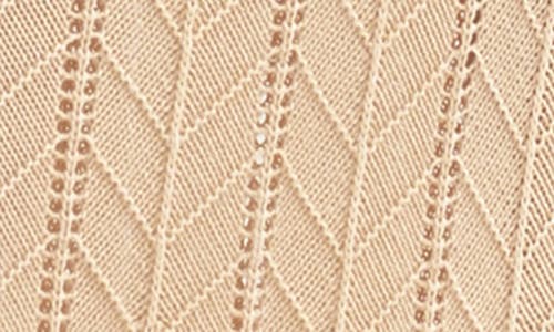 Lush Tie Shoulder Pointelle Sweater Dress In Beige