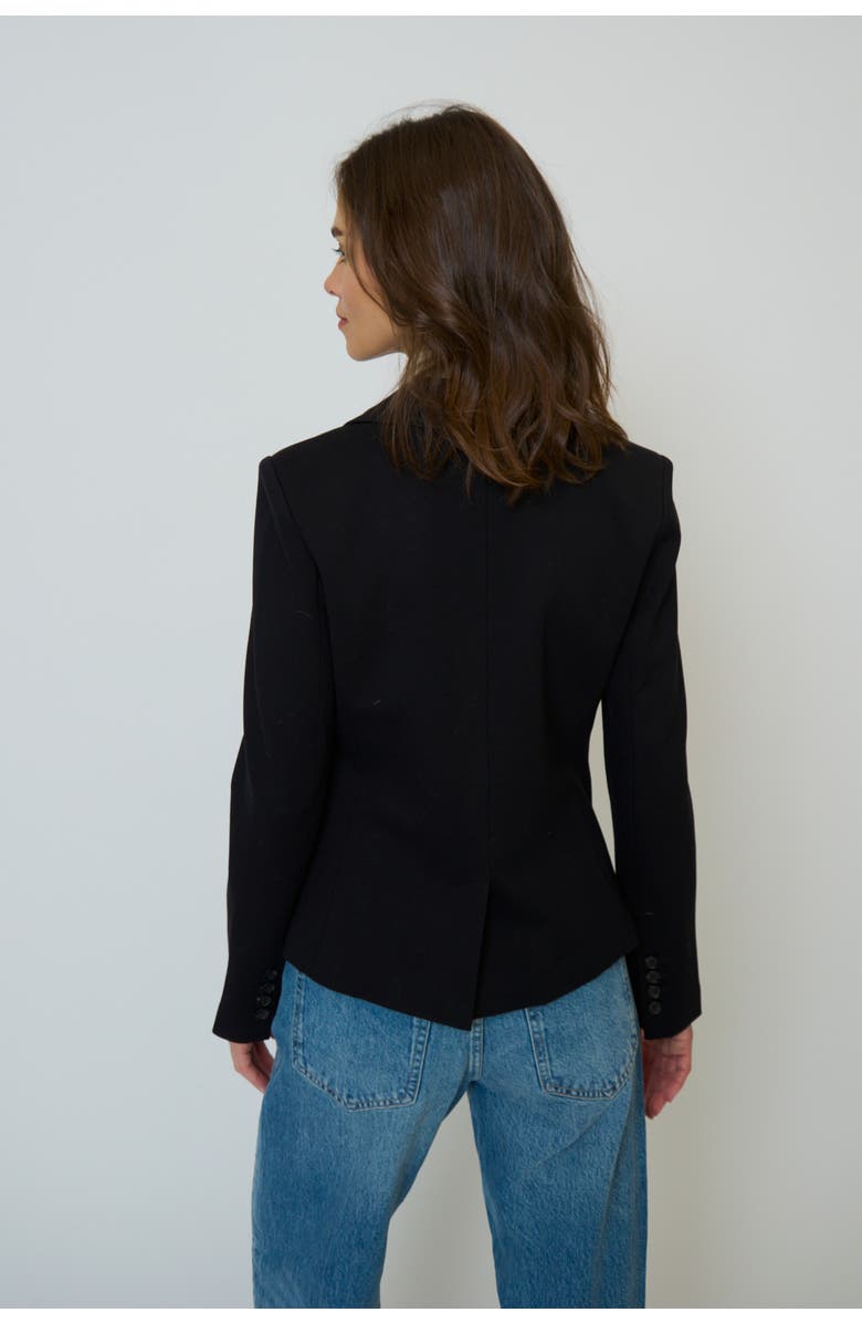 Central Park West Women's Halsey Ponte Dickey Jacket, Alternate, color, Black