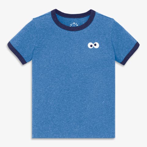 Kids Sesame Street Embroidered Ringer Tee (Toddler, Little Kid, Big Kid)