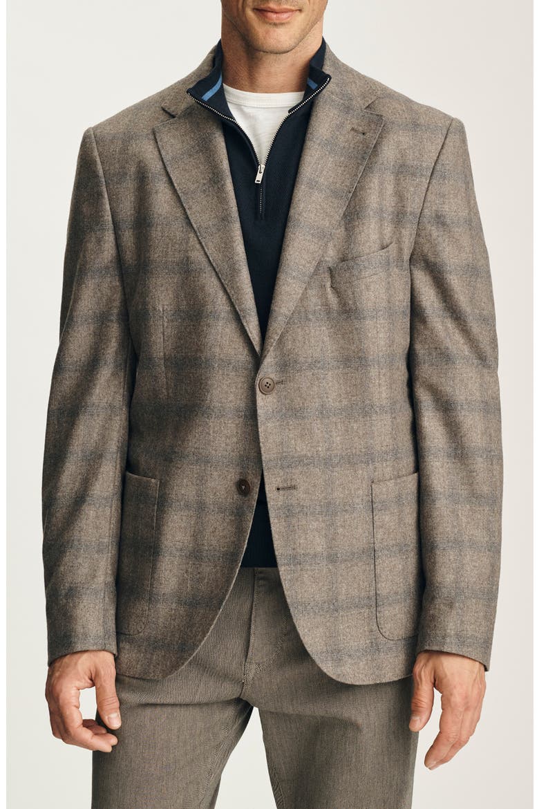 Matteo Checked Wool Blend Sport Coat, Main, color, LIGHT BROWN