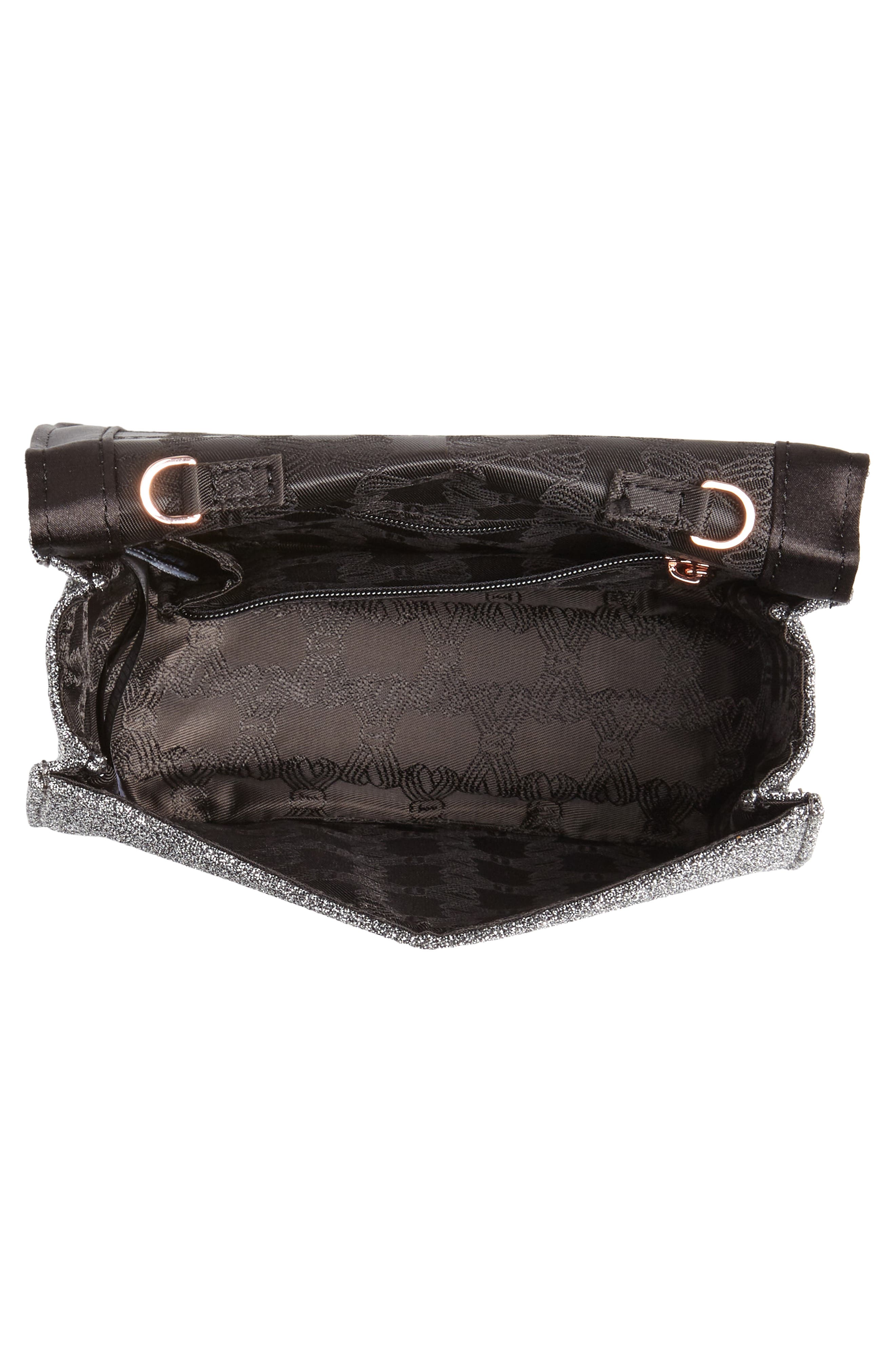 Jeminna Velvet Bow Evening Bag, Alternate, color, SILVER