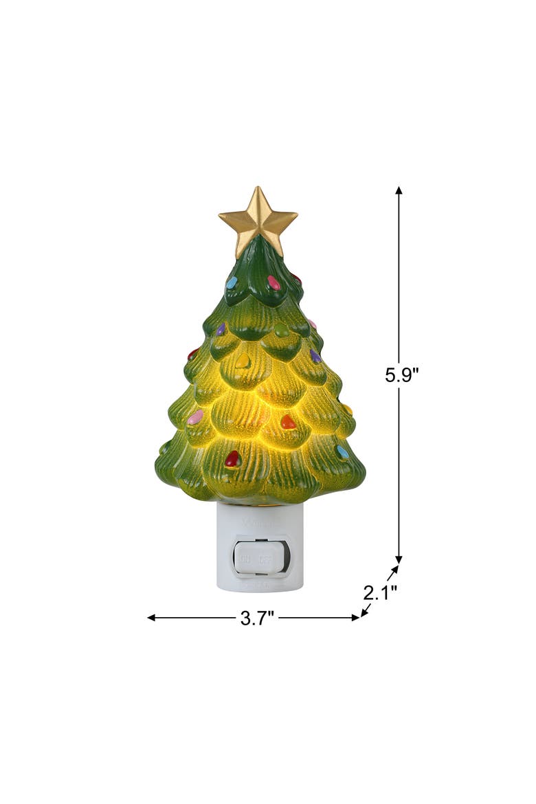 5 in. Shatterproof Night Light - Snowman, Alternate, color, Green Christmas Tree
