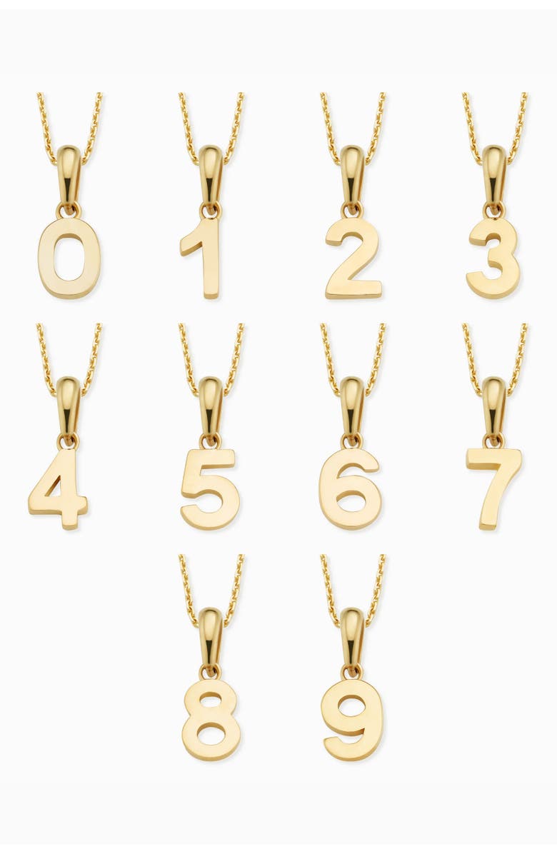Oradina 14K Gold My Number Pendant Necklace, Alternate, color, Number 9
