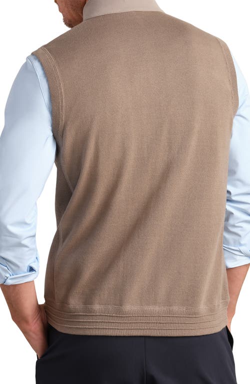 Rhone Commuter Zip Sweater Vest In Brown