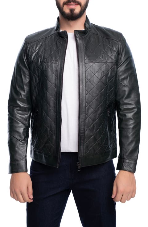 Leola Diamond Quilted Leather Jacket