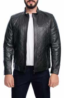 VELLAPAIS Leola Diamond Quilted Leather Jacket