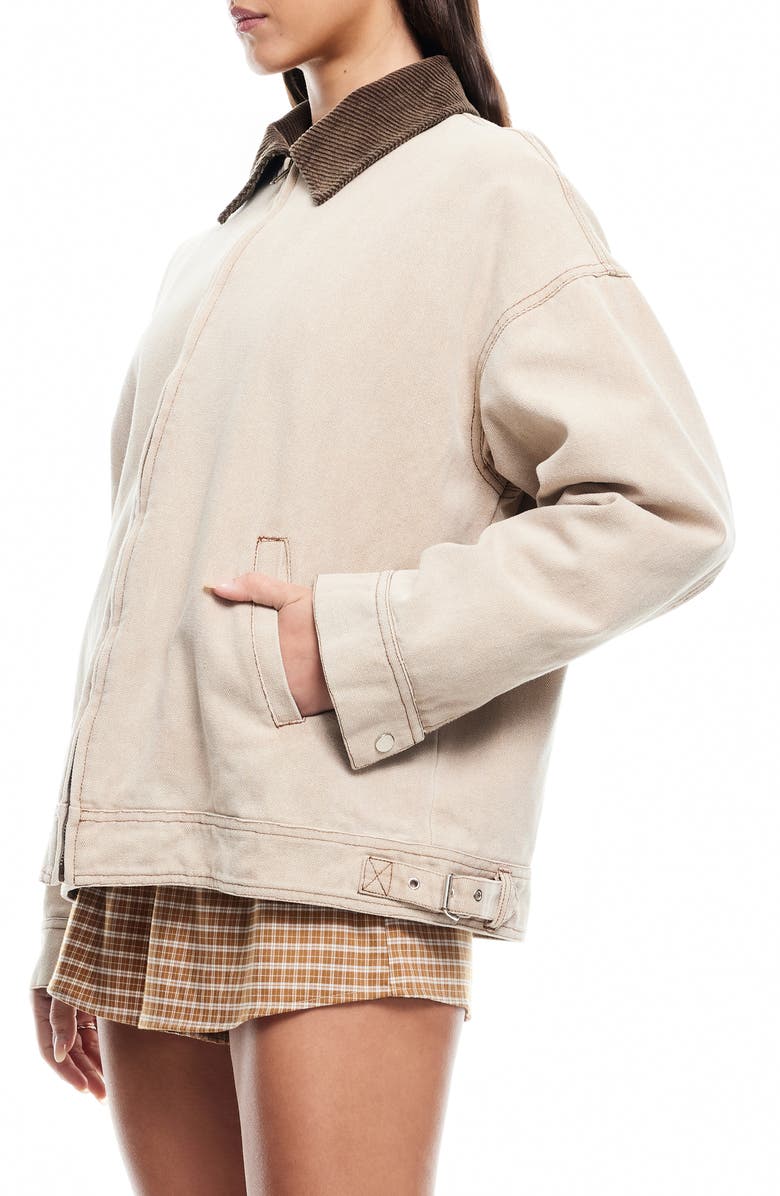 LIONESS Workwear Water Repellent Cotton Jacket, Alternate, color, Stone