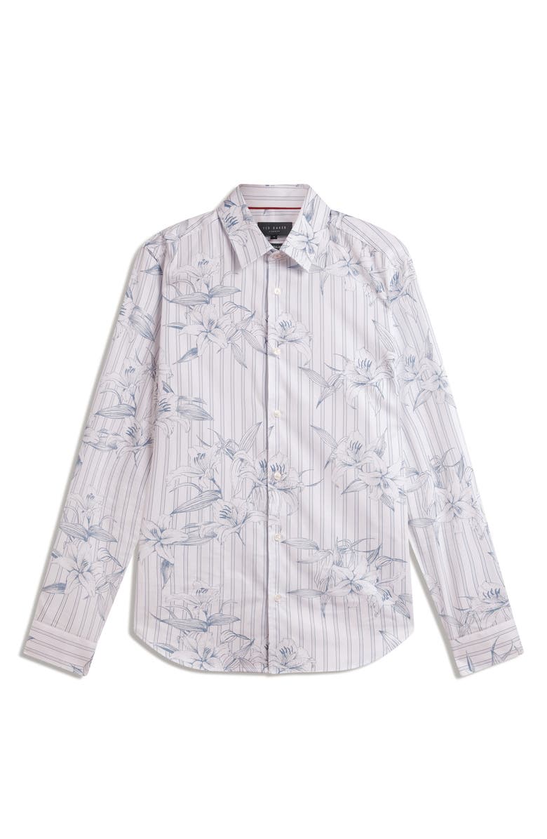 Ted Baker Cipher Long Sleeve Regular Fit Button-Up Shirt, Alternate, color, Light-Blue