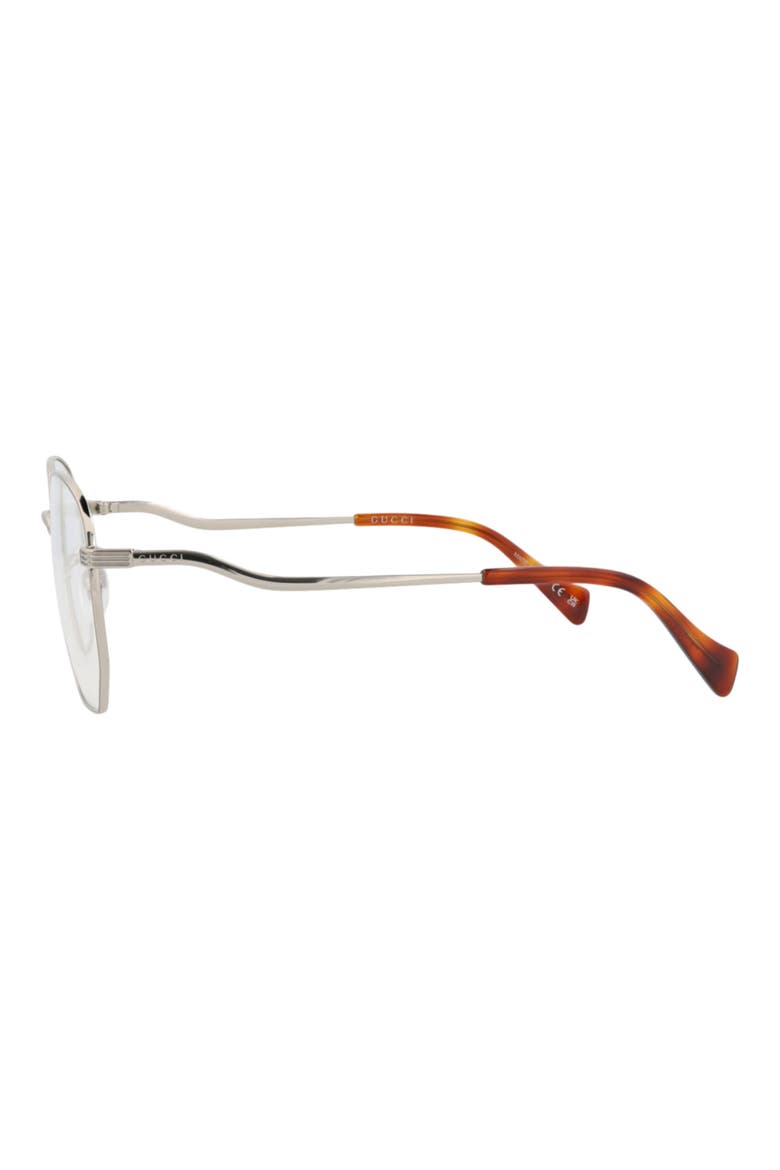 56mm Geometric Optical Glasses, Alternate, color, SILVER SILVER TRANSPARENT